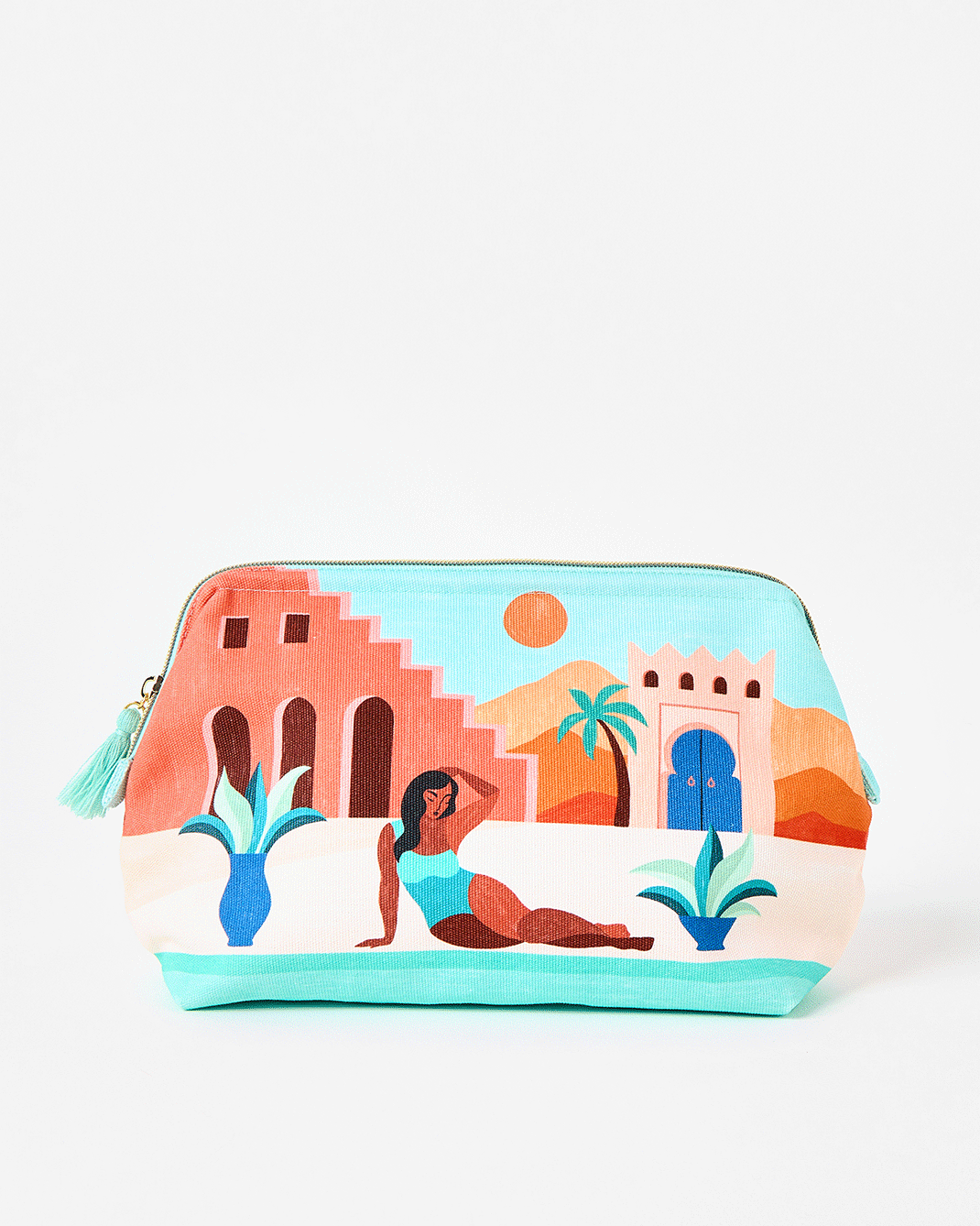 Two patchwork wash bags